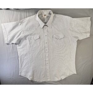 Vintage Ruddock Pearl Snap Striped‎ Western Men's XL Shirt Short Sleeve